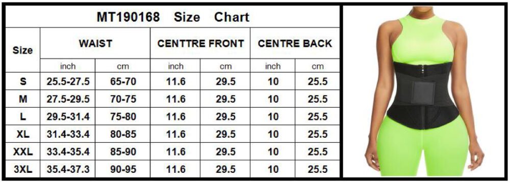 Faja Size Chart