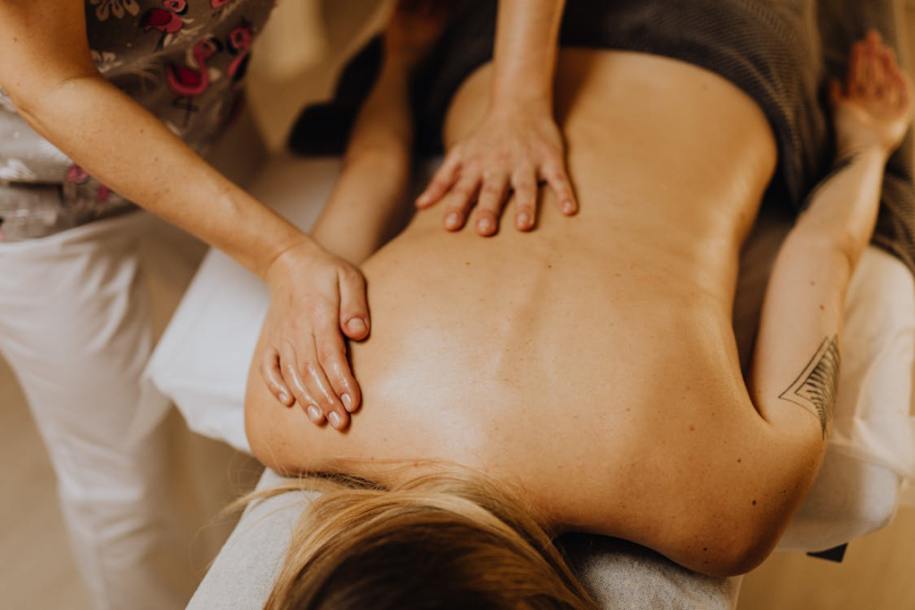 Woman receiving a relaxing massage